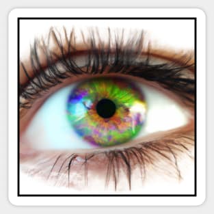 Rainbow Eye Ball Sticker